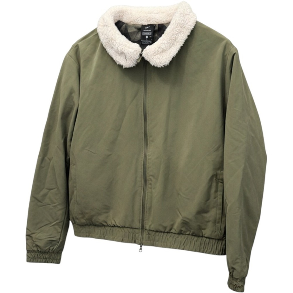 Nike Shield Golf Women's Olive Green Sherpa Collar Full-Zip Jacket Large NWT